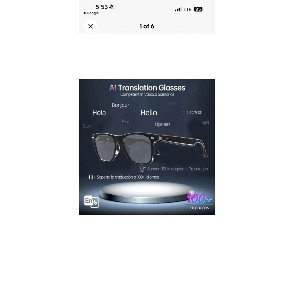 NIB 🔥 DMES AI Smart Glasses Microphone Calling Hands Free Sealed In Box Black - Picture 3 of 8